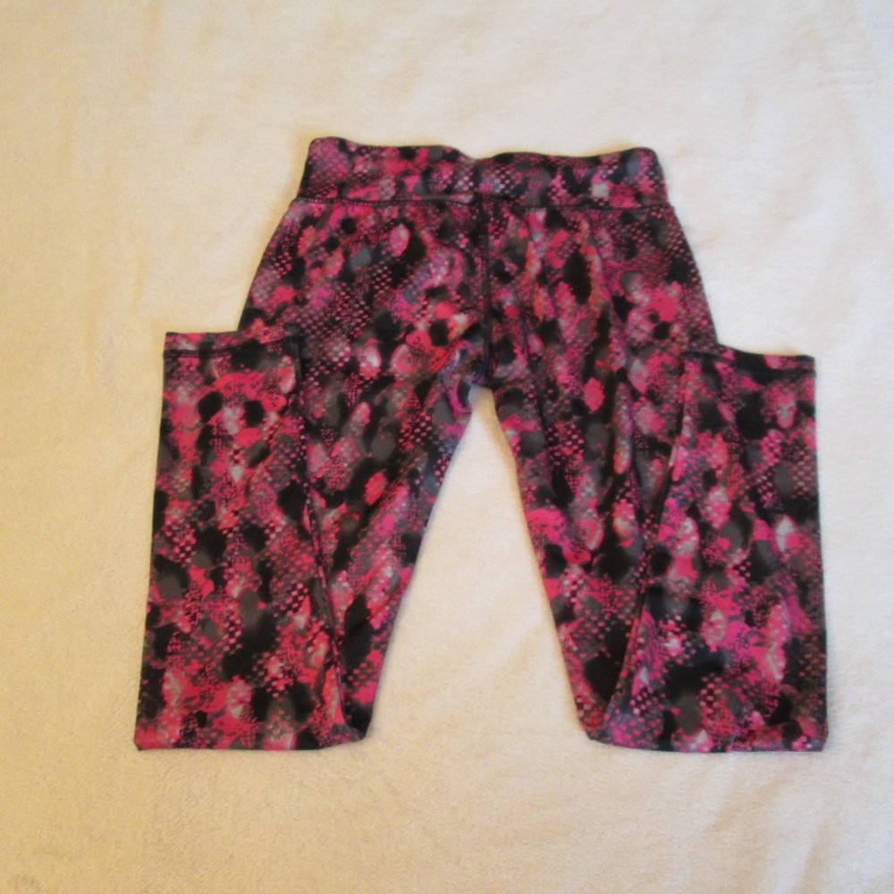 High Energie Pink Black Gray Active Stretch Yoga Leggings Pants Size M